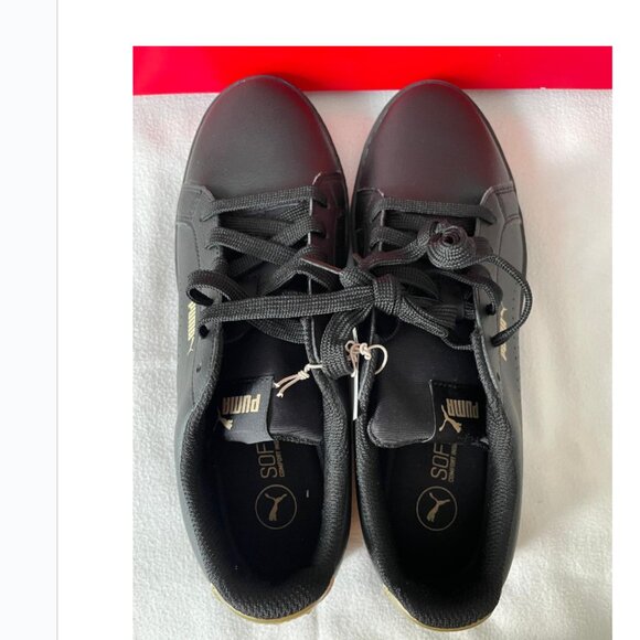 Puma Smash Women's Performance Sneakers - Black & Gold -- New with Box - Picture 4 of 6